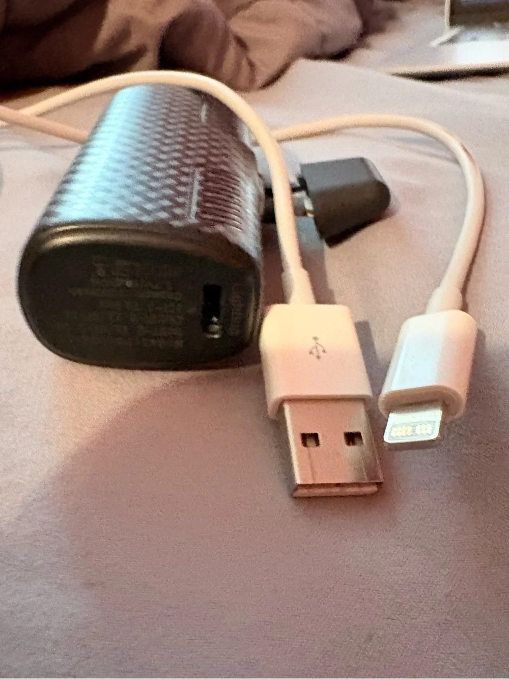Portable / compact Black IPhone charger